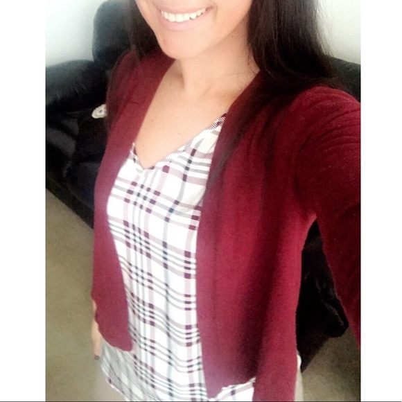 Express Tops - Express Short Sleeved Plaid Blouse